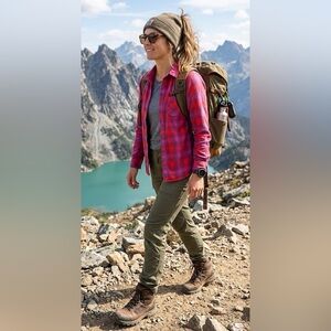 Eddie Bauer Purple/Magenta and Orange Flannel Size XS Causal Country Outdoors